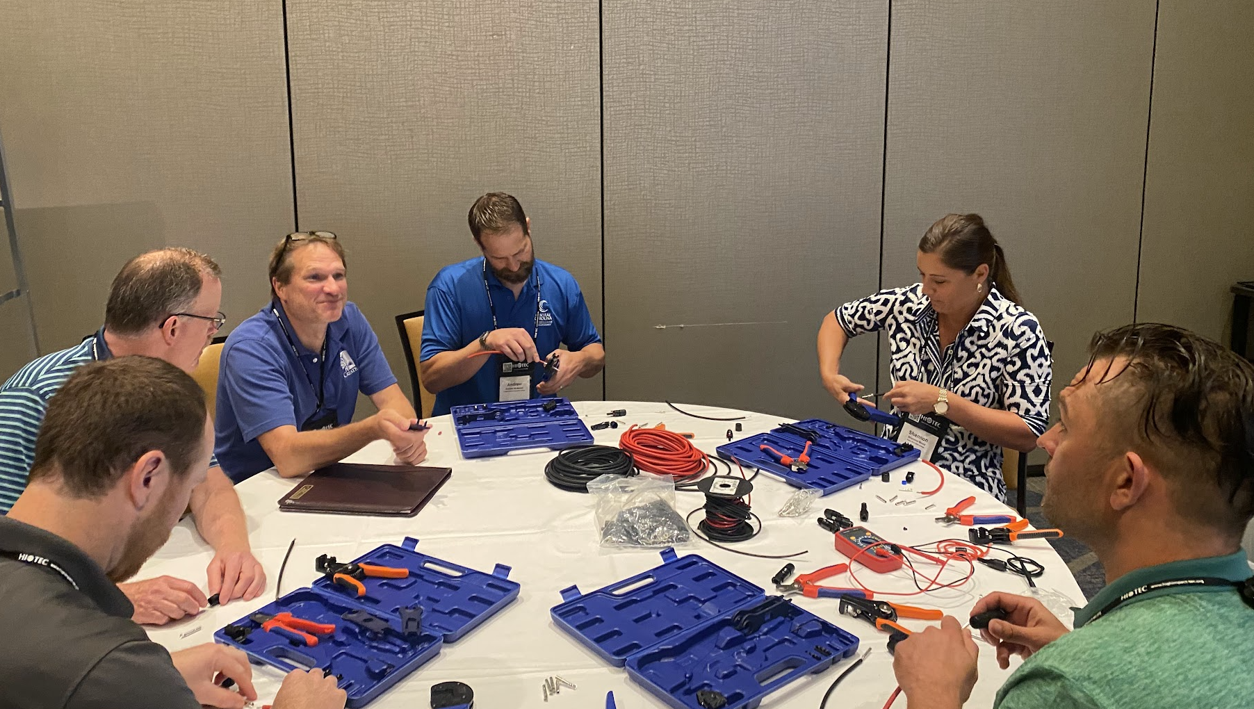 PD participants assembling IV curve tracer, an open-source product overcoming financial challenges of commercial systems